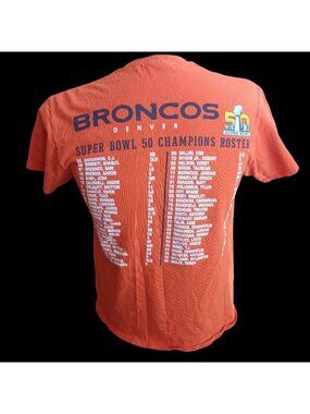 Super Bowl 50 Denver Broncos Medium T-Shirt Champions Orange Delta Pro Weight